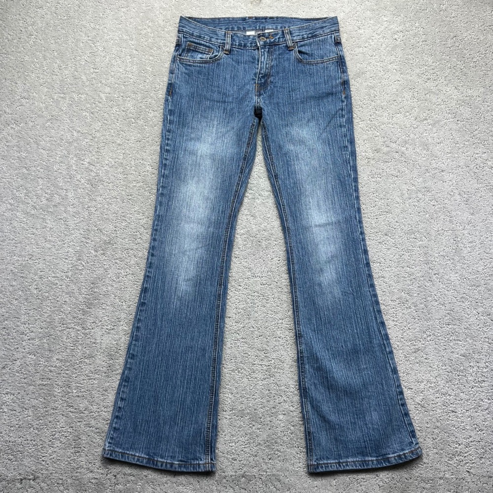 J Galt Jeans Womens Size Small Blue Denim Cotton Stretch Low Rise Flare Leg‎